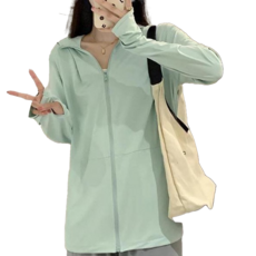 愛北鼻 成人冰絲防曬外套, 淺綠色, L