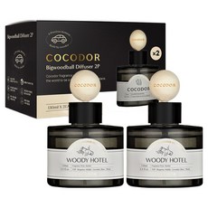 코코도르 프리미엄 빅우드볼 차량용 디퓨저 130ml 2개입, 우디호텔, 1세트 1세트, 우디 호텔