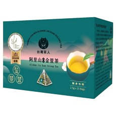 台灣茶人 阿里山風味金萱茶 1盒15包入, 金葉獎台灣茶, 三角茶包, 冷熱泡皆宜, 1盒, 15包, 2.5g