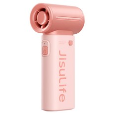 지수라이프 LED 미니 휴대용 무선 선풍기, Handheld Fan Life9, Pastel Pink