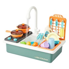 Modern House Little Kitchen出水的水槽玩具組, 1組, 混色