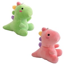 아이끌레 발그레 아기공룡 봉제인형 키링 2종 세트, 그린, 핑크, 1세트, 12cm