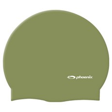 피닉스 실리콘 로고 솔리드형 수영모 PCS-02, 카키, 1개