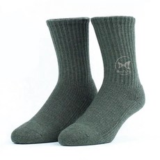 FOOTER Ultra 素色極暖登山羊毛襪 厚氣墊 W191 M(22~25cm) 灰綠色 登山襪, M(22~25cm), 1雙