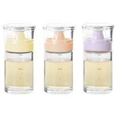 Kitensil Sinoglass Pastel訂製矽膠S Cap油瓶 黃色+桃色+薰衣草色組, 1組, 100ml