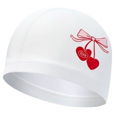 랠리 스포츠 아동용 우레탄 코팅 수모 디자인 수영모자 PRKC921, White, 1개