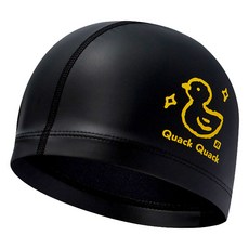 랠리 우레탄 코팅 수모 디자인 수영모자 PRUC912, Black, 1개