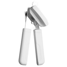KitchenCraft 2合1扭轉開罐器/開瓶器/開蓋器，總長18.5cm，省力鈕，皇冠型開瓶, 1支, 白色