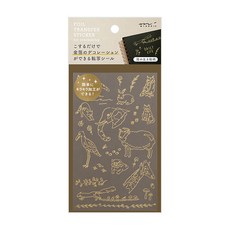 日本 MIDORI 金箔轉印貼紙, 金箔裝飾, 簡單DIY, 1張, 金色
