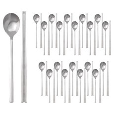라온누리 국내생산 베이직 한식 수저세트, 20세트, 숟가락 20p + 젓가락 20p