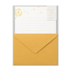 日本MIDORI 燙金信封信紙組 86509 蒲公英信紙信封套裝，精緻燙金工藝，傳遞溫暖心意, 1組, 蒲公英