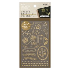 日本 MIDORI 金箔轉印貼紙 82615 幸運物 手帳裝飾 DIY素材, 1張