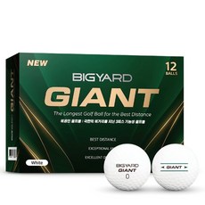 BIGYARD Nexen巨人3片高反彈遠距離高爾夫球, 12入, 白色, 1個