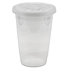 케이스코 투명 pet 아이스컵 평뚜껑, 100개, 470ml, 1개입