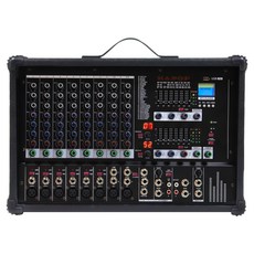 強力混音器 DSP功能 USB AUX 10通道高輸出擴音器, 黑色, KPM-1200