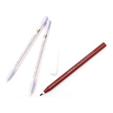 東大門鈕扣王 鉛筆型超長2入+水溶性粉筆水性筆組, 1組, 白色, 棕色