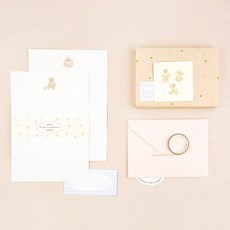 DASH&DOT To You My Dear信紙 4張+信封 2個組, 01 快樂熊, 1組