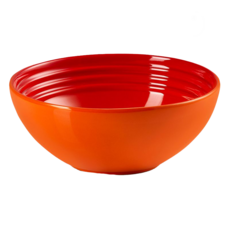LE CREUSET 早餐穀片碗 16cm 火焰橘 陶瓷碗 單個裝, 1個