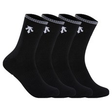 Descente 男款Top Line中筒襪 4雙組, 1組, 黑色