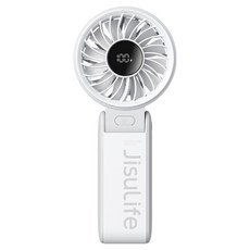지수라이프 접이식 BLDC LED 미니 휴대용 무선 선풍기, Handheld Fan Life7, 라이트그레이