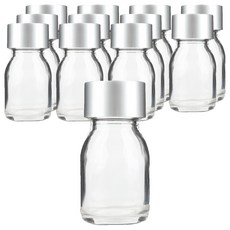 OS冰滴咖啡30透明玻璃瓶 12入+銀色蓋子 12入組 30ml, 1組