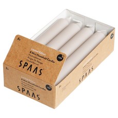 SPAAS 家用蠟燭 米色 迷你 15.2cm, 8個, 無香味, 43g