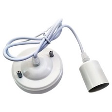 KimS LED E26 심플 기본소켓 팬던트 후렌치형 길이조절 식탁등 + 램프 세트 960mm, 화이트
