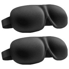 Anine攜帶式3D睡眠眼罩 無鼻梁 黑色, 1個, 2件