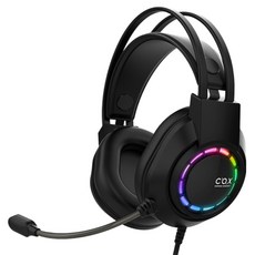 COX CH7 초경량 가상7.1 LED 게이밍 헤드셋, 블랙