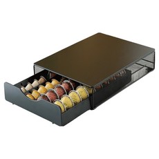 유얼홈 홈카페 멀티 커피캡슐 철제서랍 40구 홀더, 블랙, 1개 블랙, 1개