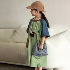 LITTLE RABBIT 女童款C工裝日常家庭風連身裙