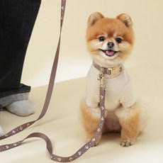 힛찌 강아지 초경량 패턴 부드러운 목줄, 브라운, 1개