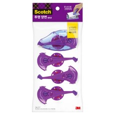 쓰리엠 스카치 투명 양면 테이프 017 디스펜서 8.4mm x 8m + 리필 3p 세트, 혼합색상, 1세트 혼합색상, 1세트