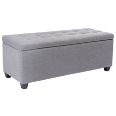 E-home Ved 維德拉扣布面收納長方凳 GSN007A-gry 灰色 118cm 居家收納椅, 1個