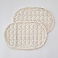 아이레빗 유아용 순면 하트 도톰 양면 땀패드 고정끈 있음, 연베이지