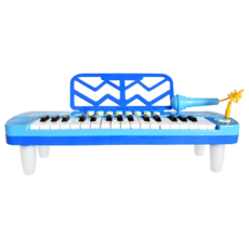 Lezile PLAYFUL TOYS 頑玩具 32鍵電子琴 附麥克風, 藍色, 1組