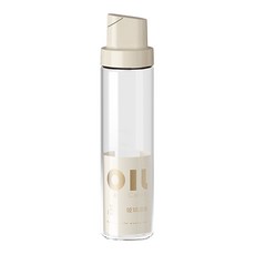 自動開蓋調味油壺玻璃瓶 白灰色 500ml, 防漏油罐, 廚房調味瓶, 1個