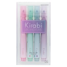 sun-star Kirabi 珠光閃亮螢光筆4件組 光陰如歌 4色套裝 珠光筆 螢光筆, 4支