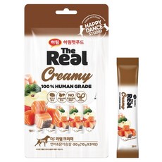 하림펫푸드더리얼 강아지 크리미 짜먹는 간식, 혼합맛(연어/닭가슴살), 50g, 1개