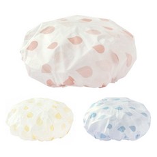 PICKYPICKS 防水洗臉淋浴浴帽 3種組 28*19cm, 粉色+藍色+黃色, 1套