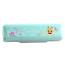 pinkfong 碰碰狐 鯊魚家族 餐具盒, 1個, 鯊魚寶寶, 韓國製造, 推開式