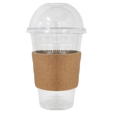생활을그리다 투명 PET 아이스컵 + 돔뚜껑 + 무지 홀더 세트 470ml, 1세트, 50개입