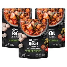 하림펫푸드 강아지 더리얼 퀴진 카치아토라 간식, 3개, 100g, 닭+토마토