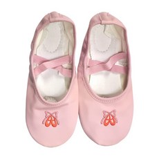 KID'S BALLETMALL 女孩絲帶刺繡芭蕾鞋, 190mm, 粉色