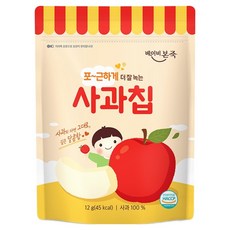 베이비본죽 동결 건조 사과칩, 1개, 12g