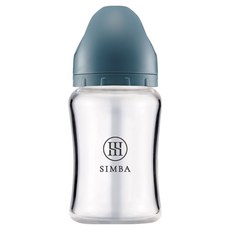 Simba 小獅王辛巴 蘊蜜質金玻璃寬口防脹氣奶瓶, 波藍色, 180ml, 1個