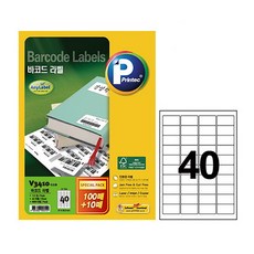 Printec AnyLabel 條碼標籤貼紙 40格 V3410-110，1組110張，辦公室條碼列印首選, 1組, 110張, 320 x 230 x 30mm
