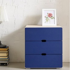 JD FURNITURE Romi II 藍色三層抽屜櫃 (400mm) - 臥室客廳收納好幫手, 藍色, 3層