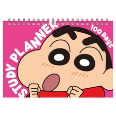 플라잉웨일즈 짱구는 못말려 100일 스터디 플래너, 핑크, 1개
