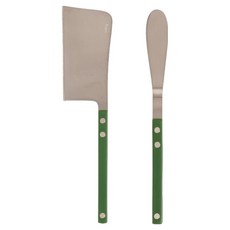Bogen Brisa餐具緞面起司刀+奶油刀組, 1套, 綠色